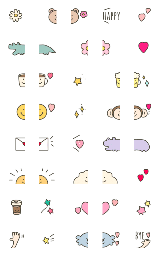 [LINE絵文字]cute♡つながる絵文字の画像一覧