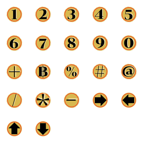 [LINE絵文字]Language Numbers Simple Gold 1-10の画像一覧