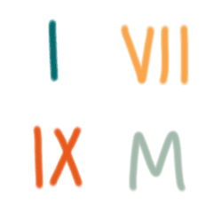 [LINE絵文字] Emoji: Roman numerals fantastic colorsの画像