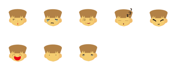 [LINE絵文字]Cute boy faceの画像一覧