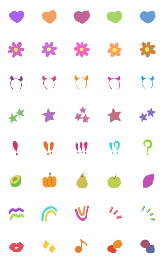 [LINE絵文字]Retro Autumn Colour Emojiの画像一覧