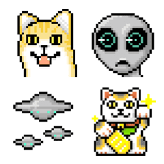 [LINE絵文字] ドットの猫様 ＆ グレイの画像