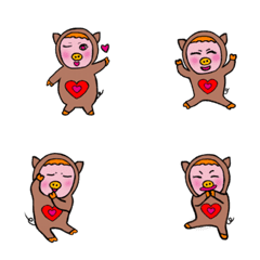 [LINE絵文字] nanasays NanaPig Emojiの画像