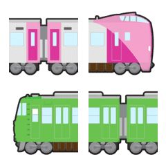 [LINE絵文字] つなげて 遊べる 電車 絵文字 3の画像