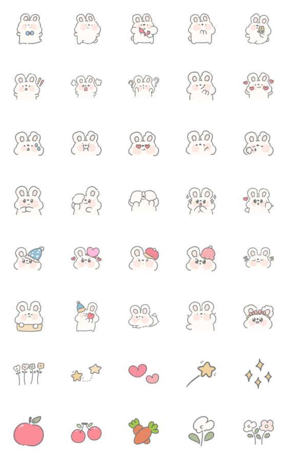 [LINE絵文字]Pikkalik : rabbit 1の画像一覧