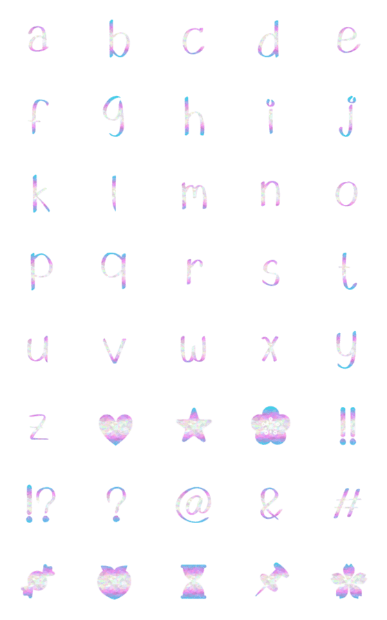 [LINE絵文字]bright pastel a-z emojiの画像一覧