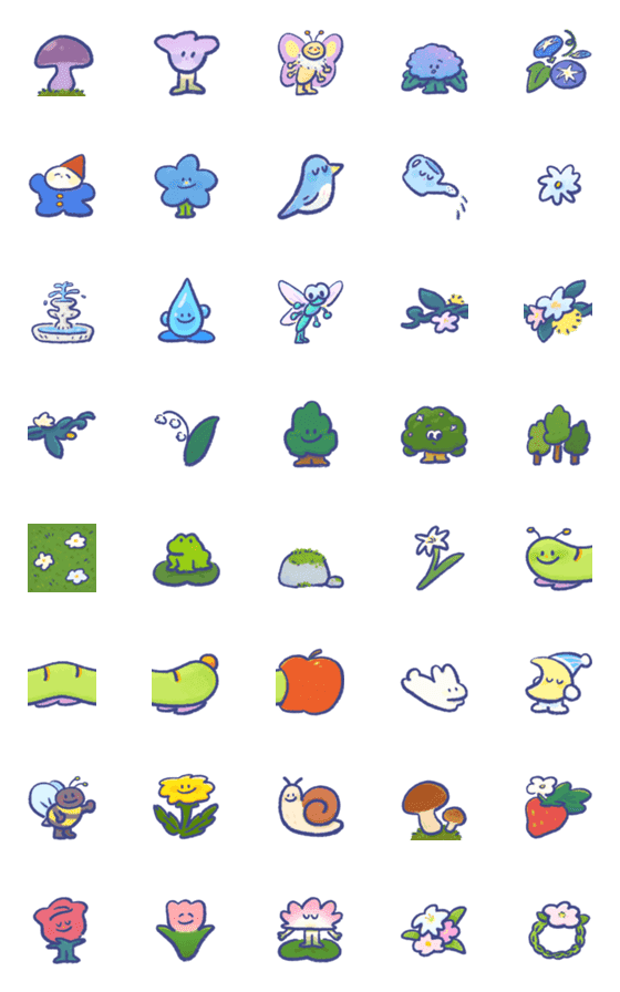 [LINE絵文字]into the garden emoji v2.0の画像一覧