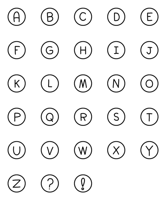 [LINE絵文字]ABC English alphabet in circleの画像一覧