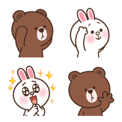 [LINE絵文字] BROWN ＆ FRIENDS Cute Emoji 1の画像