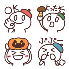 [LINE絵文字] シンプルくんのひとこと絵文字〜秋の装い〜の画像