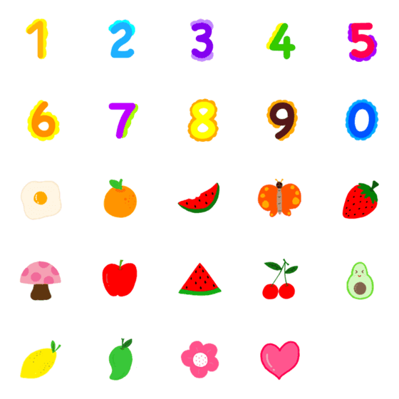 [LINE絵文字]cute numbers and cartoonの画像一覧