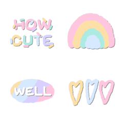 [LINE絵文字] Cute Rainbow Doodle Emojiの画像