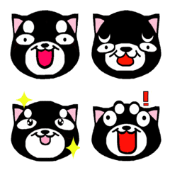 [LINE絵文字] 黒犬わんにゃん 絵文字編の画像