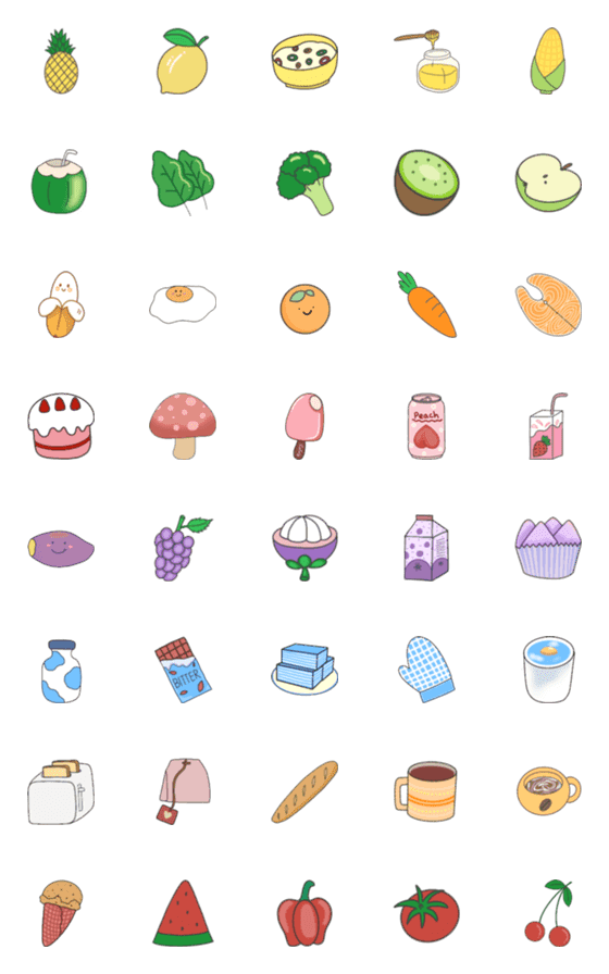 [LINE絵文字]Pastel foods.の画像一覧