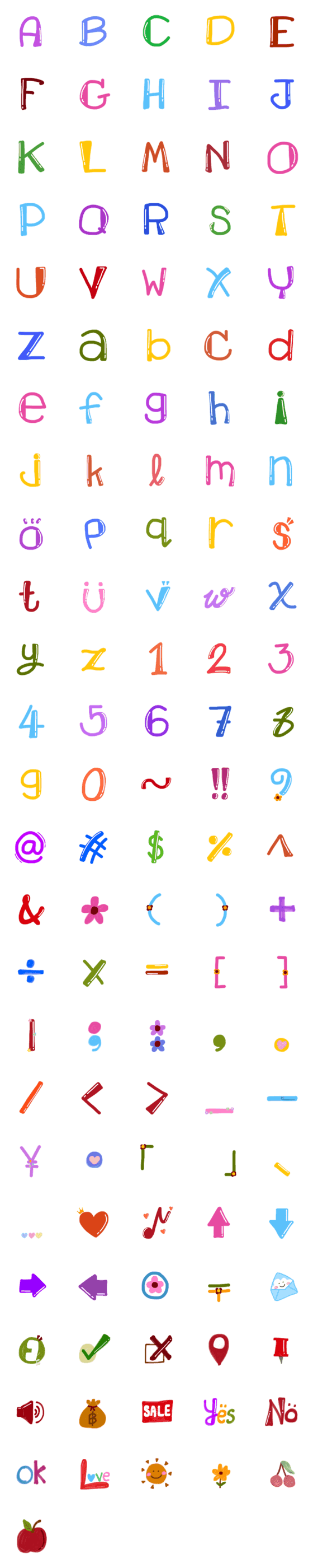 [LINE絵文字]abc font ver.2の画像一覧