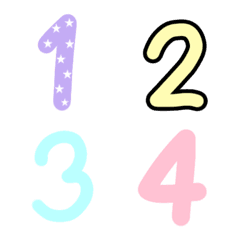 [LINE絵文字] Emoji, numbers, beautiful colors, cute 1の画像