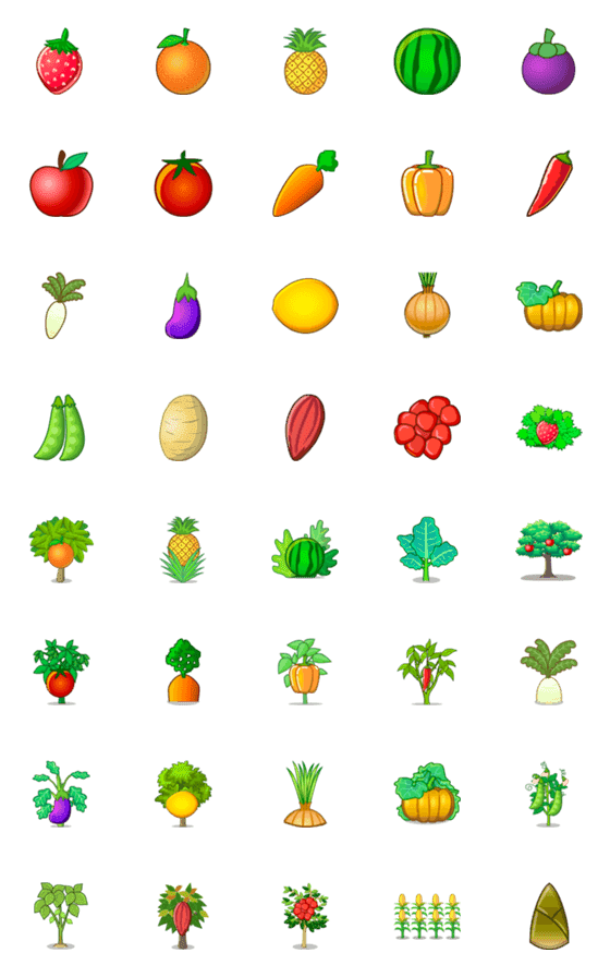 [LINE絵文字]Small Farm Plus : Veggiesの画像一覧