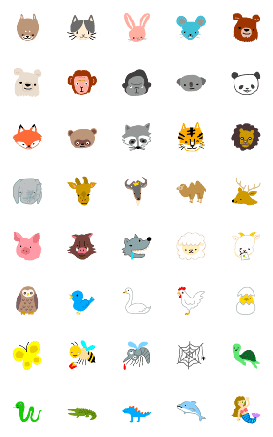 [LINE絵文字]uzm's animals emoji ①の画像一覧