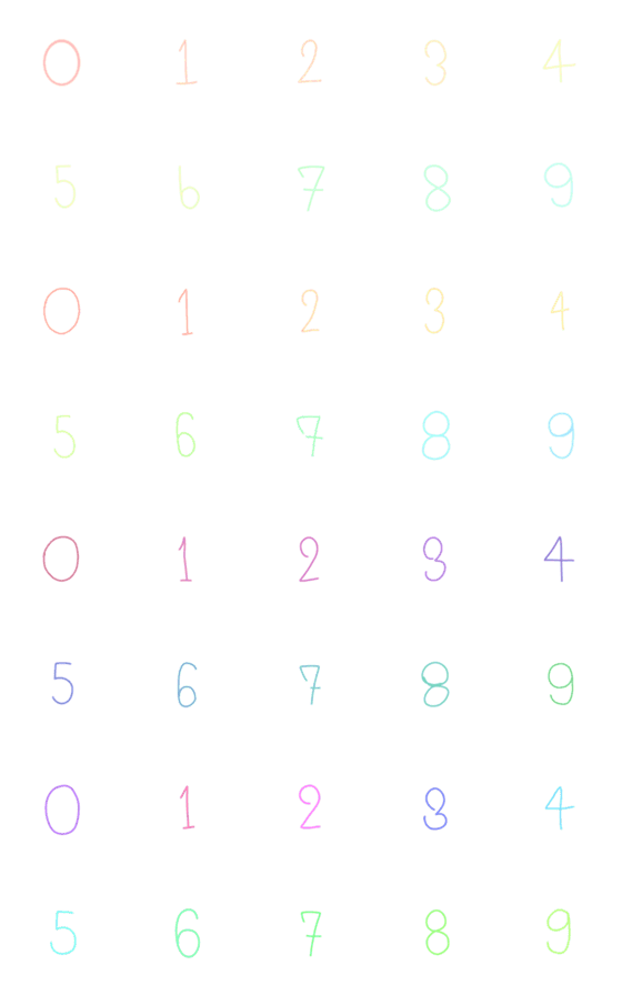 [LINE絵文字]ゼロからナインの画像一覧