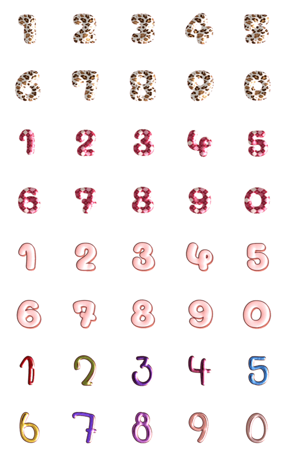 [LINE絵文字]Various emoji numbers 0-9の画像一覧