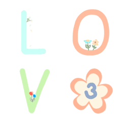 [LINE絵文字] flower alphabet＆numberの画像