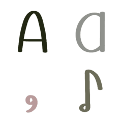 [LINE絵文字] Cute handwriting alphabet ABC emoji V12の画像