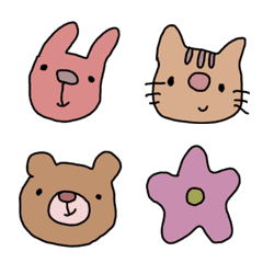 [LINE絵文字] くすみカラー 動物絵文字の画像