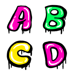 [LINE絵文字] Colorful street art fontの画像