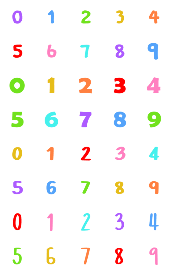 [LINE絵文字]0-9 font ver.1の画像一覧