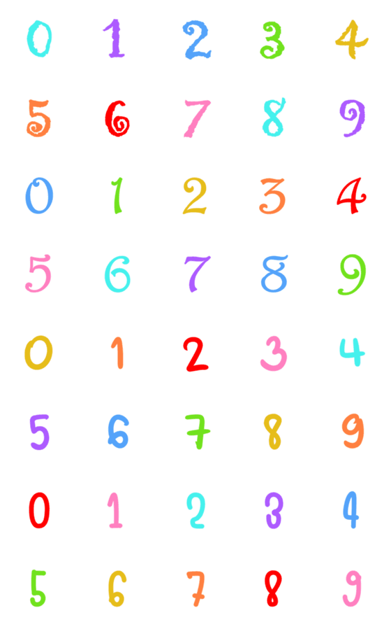 [LINE絵文字]0-9 font ver.2の画像一覧