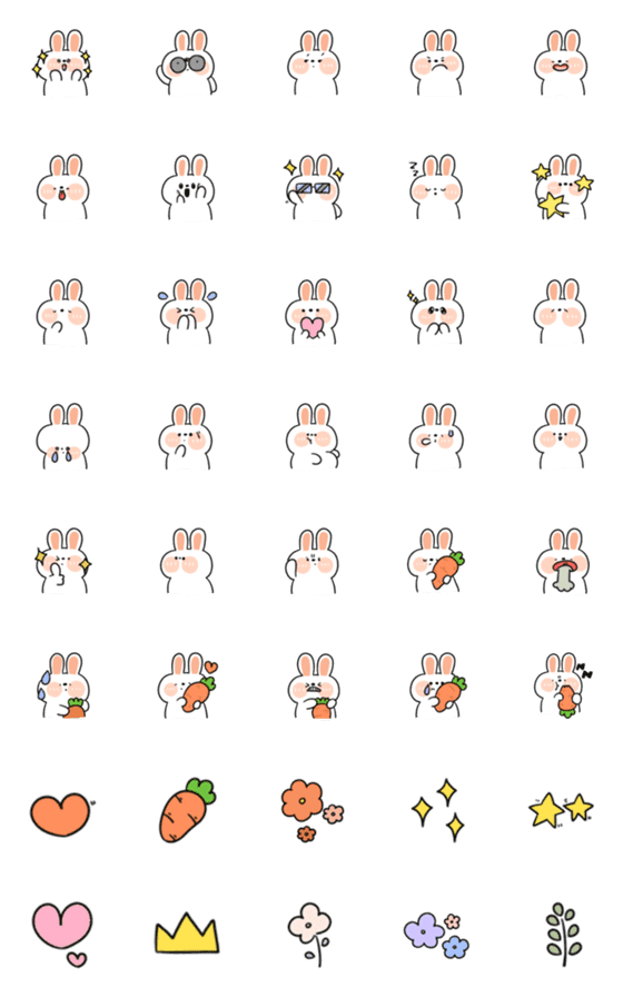 [LINE絵文字]Pikkalik : rabbit 7の画像一覧