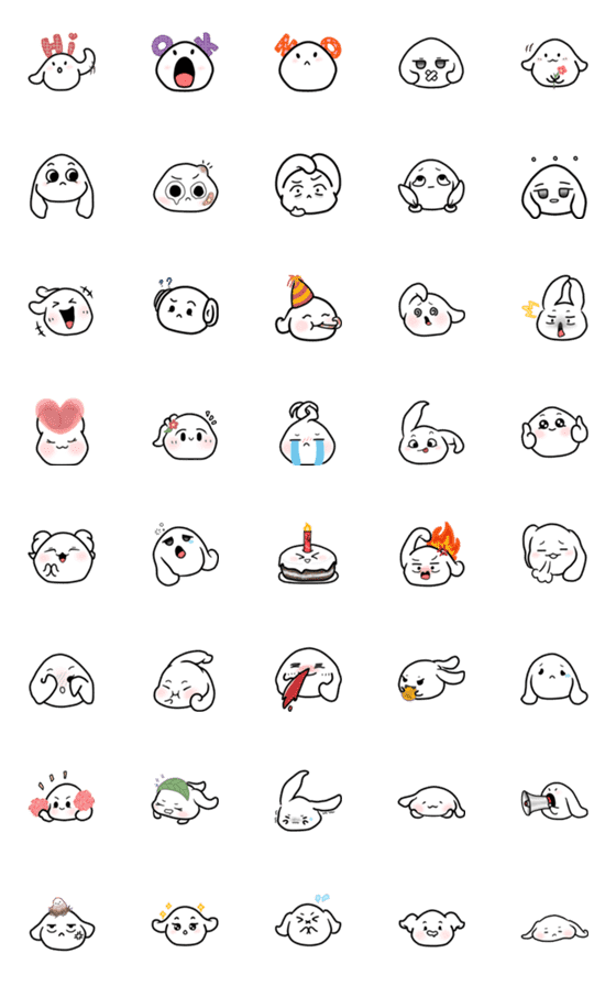 [LINE絵文字]Mochier emojiの画像一覧