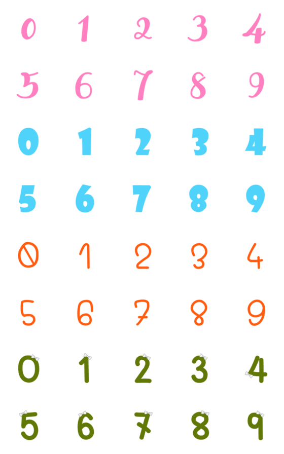 [LINE絵文字]0-9 font ver.4の画像一覧
