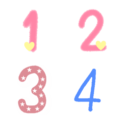 [LINE絵文字] Emoji, numbers, beautiful colors, cute 2の画像