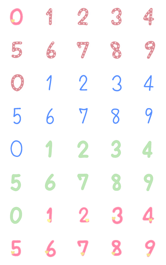 [LINE絵文字]Emoji, numbers, beautiful colors, cute 2の画像一覧