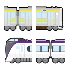 [LINE絵文字] つなげて 遊べる 電車 絵文字 12の画像