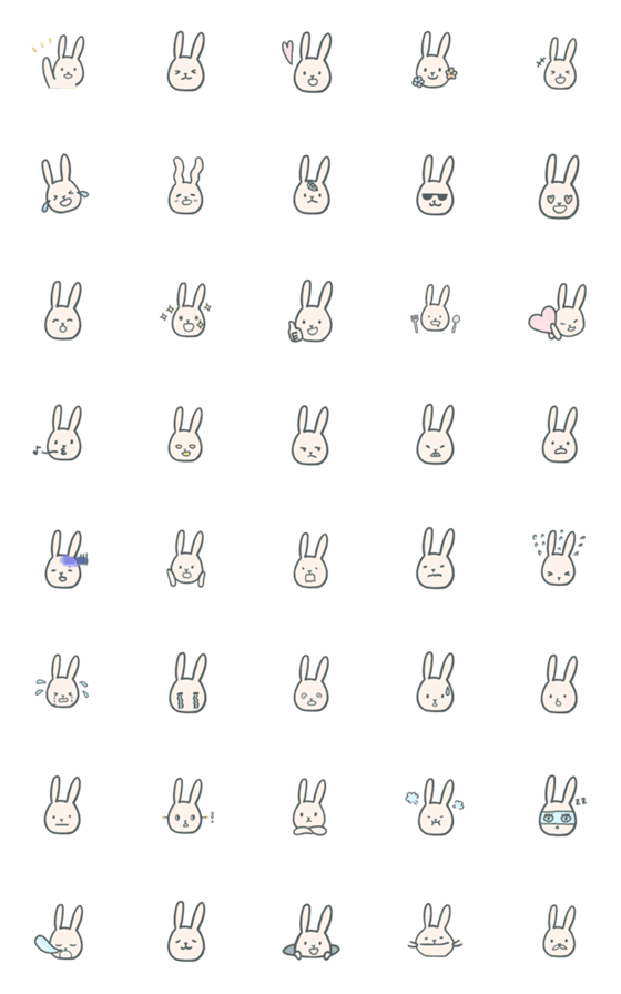 [LINE絵文字]Furry rabbits emoji 1の画像一覧