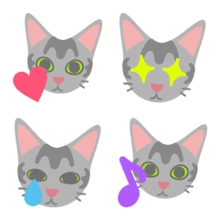 [LINE絵文字] アメショ猫の絵文字の画像