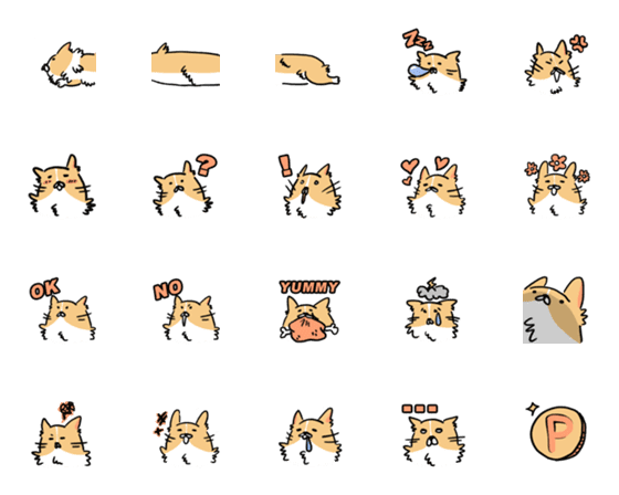 [LINE絵文字]little corgi Pの画像一覧