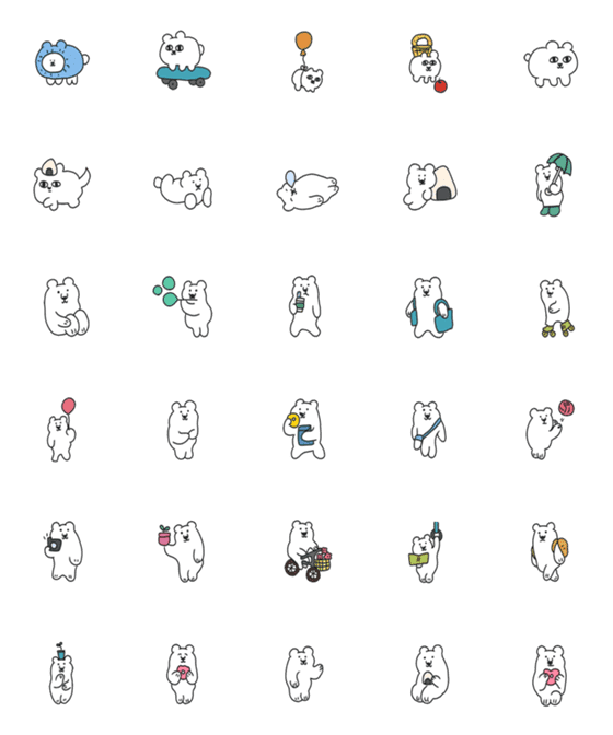 [LINE絵文字]awesome white bearの画像一覧