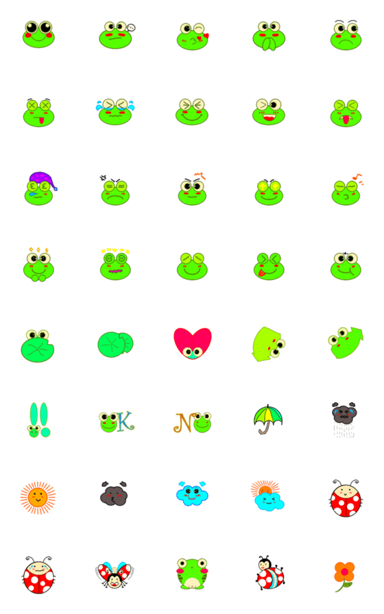 [LINE絵文字]frogexpress feelingsの画像一覧