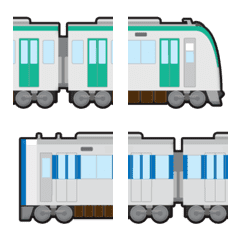 [LINE絵文字] つなげて 遊べる 電車 絵文字 14の画像