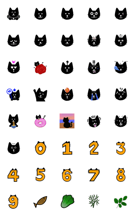 [LINE絵文字]Minmin Lucky Black Catの画像一覧