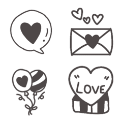 [LINE絵文字] emoji decoration black and whiteの画像