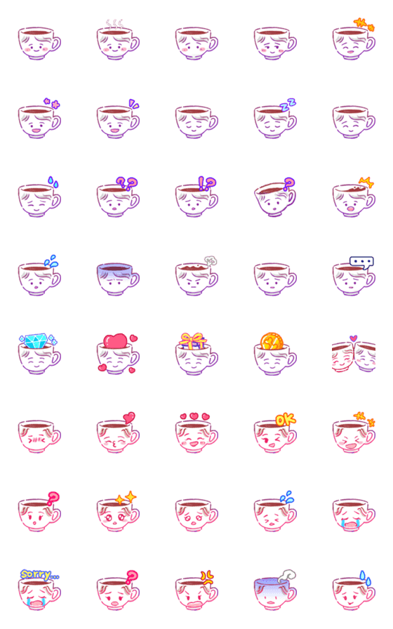 [LINE絵文字]Coffee Coupleの画像一覧