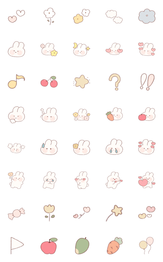 [LINE絵文字]PKL: Emoji rabbit *の画像一覧