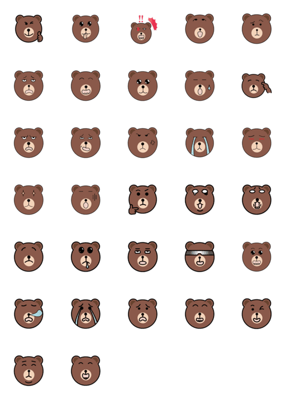 [LINE絵文字]Brown Bear 1の画像一覧