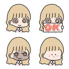 [LINE絵文字] ロングヘアっ子の画像