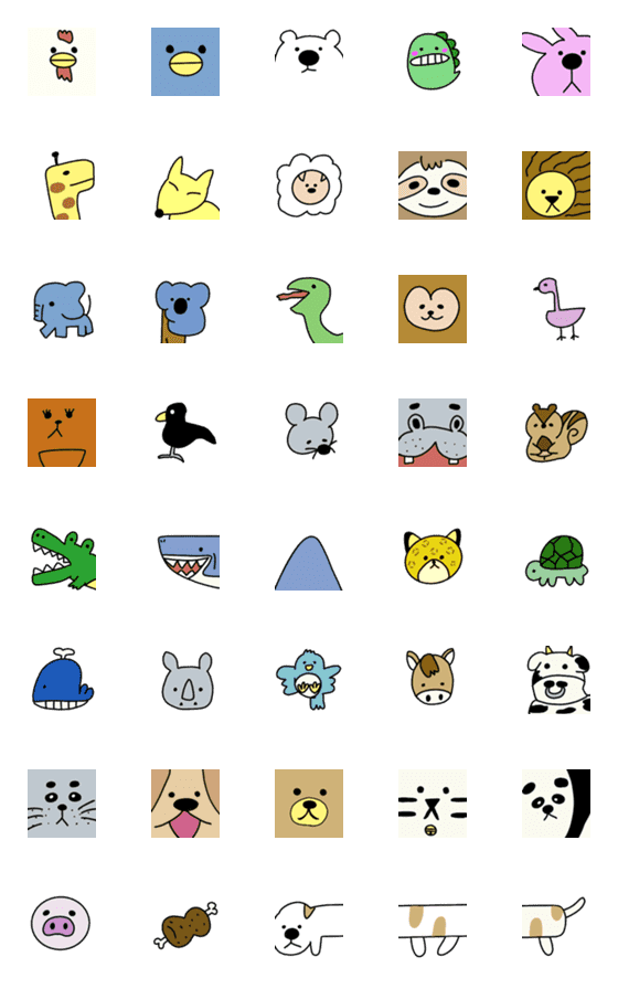 [LINE絵文字]奇妙に動くどうぶつ達の画像一覧