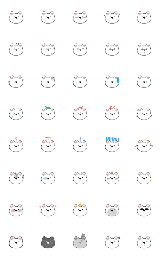 [LINE絵文字]Facial paralysis cat 1(Revised Version)の画像一覧